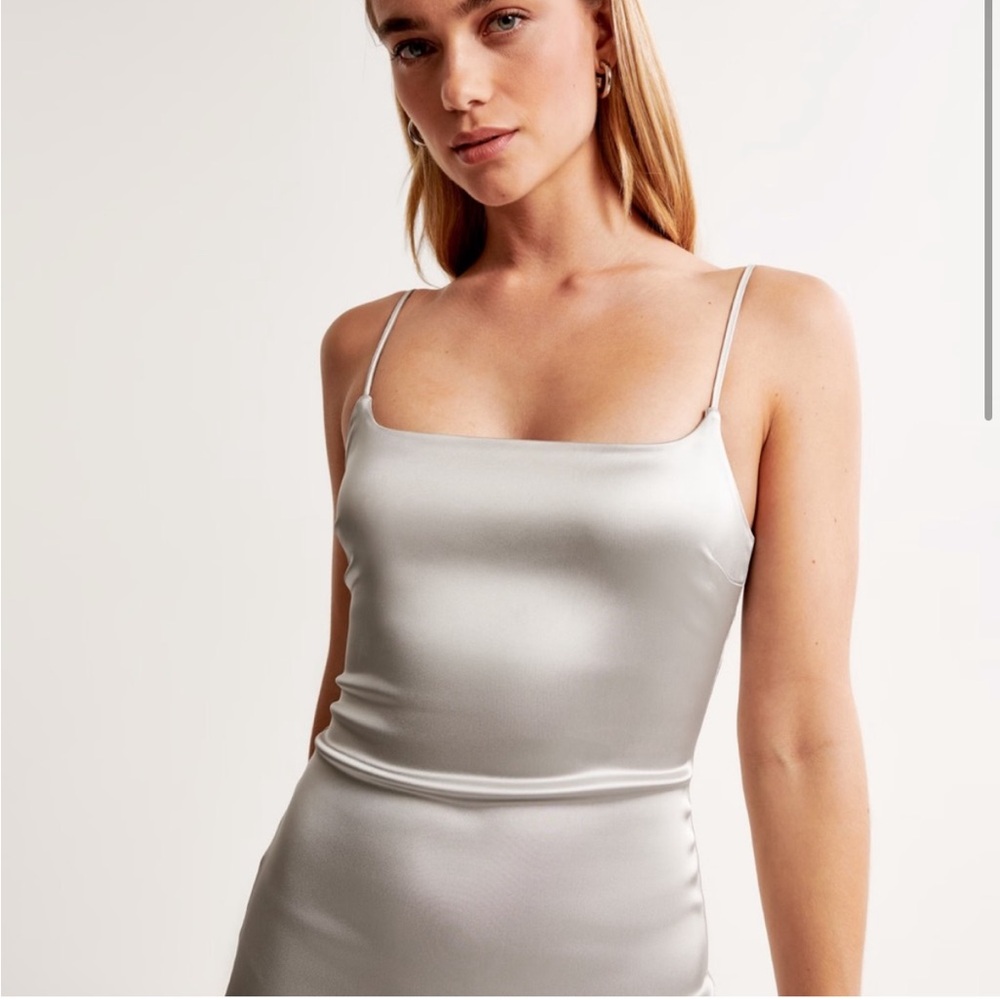 Abercrombie and Fitch Stretch Satin Column Midi Slip Dress | Size small petite